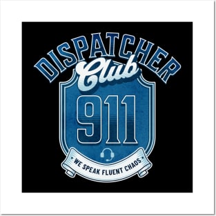 Funny Police 911 Dispatcher Club Thin Gold Line for First Responders Posters and Art